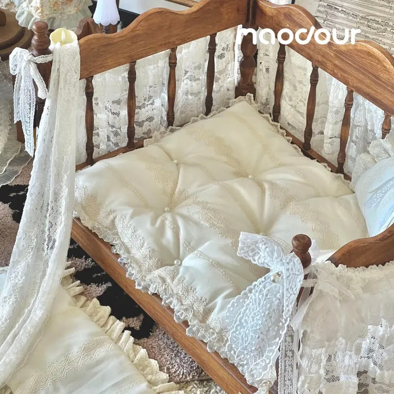 vintage oak pet bed - Roman Manor Carved Wooden Pet Bed